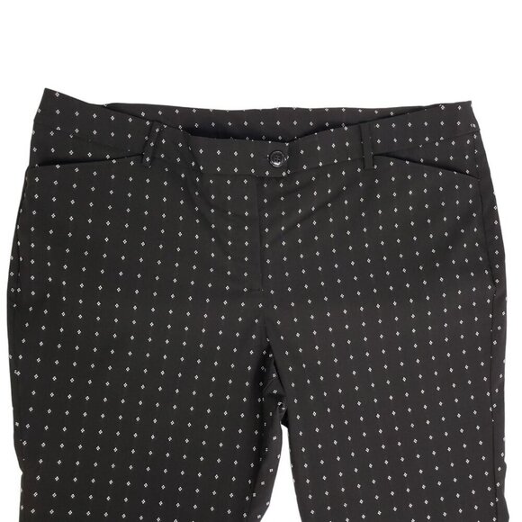 Lane Bryant Ankle Dress Career Pant Polka Dot Stretch Pockets B&W Plus Sz 26P - Picture 2 of 12